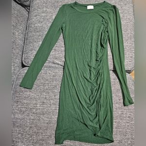 S Green ruching dress